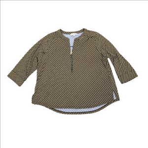 Michael Kors Gold Chain Blouse Long Sleeve Plus Size 2X
